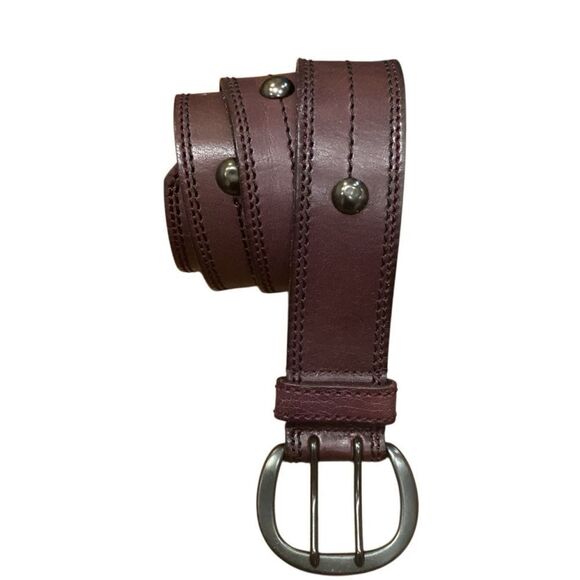 Linea Pelle Leather Studded Belt Size Small - Picture 12 of 13